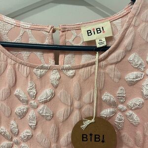 BiBi Pink and White Embroidered Top
